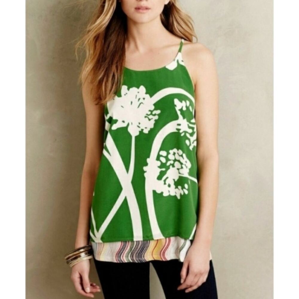 Anthropologie Porridge Floral Layered Swing Tank Boho Indie Granola sz XS